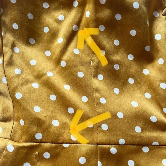 J.o.a. Yellow Polka Dots Satin Asymmetrical Dress US M - Picture 11 of 13